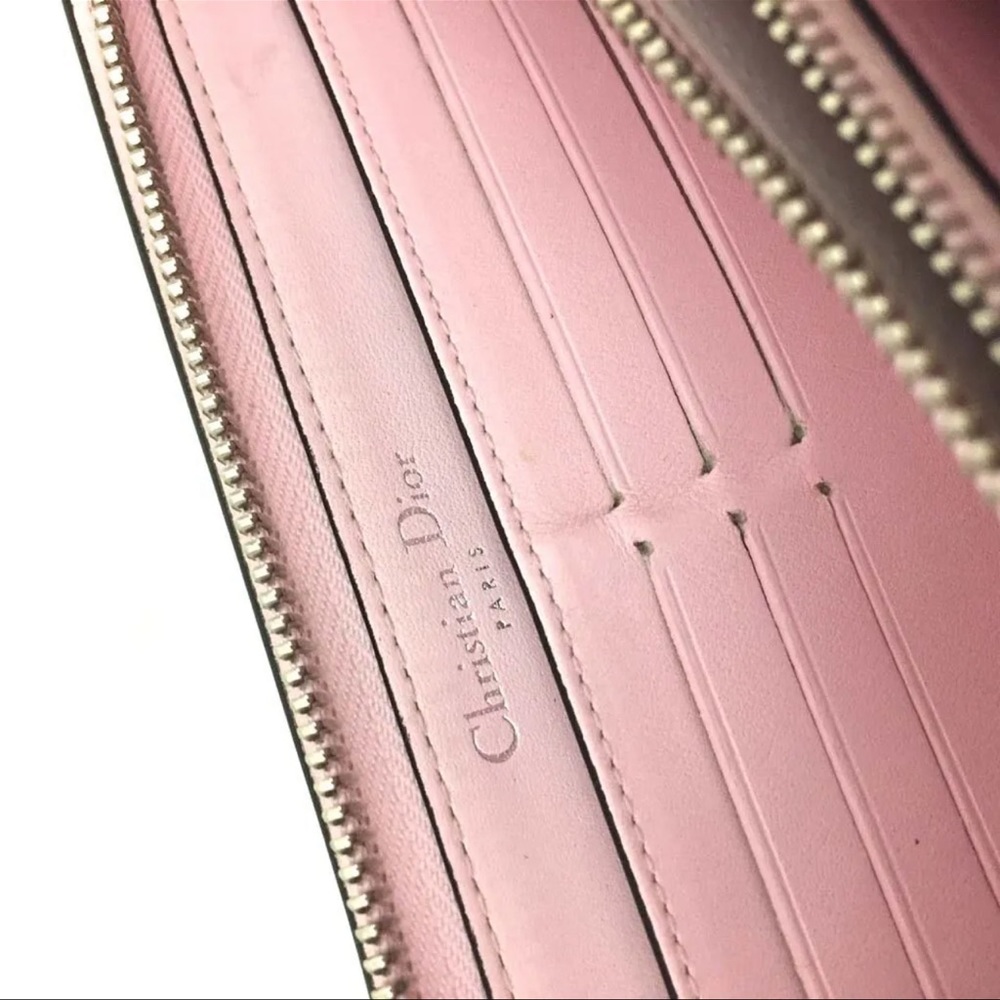 Christian Dior Leather Sequin Zip Around Long Wallet purse /1K0608 - Picture 7 of 8